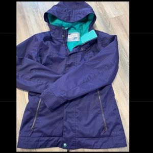 Ladies Burton winter jacket, purple, size large.